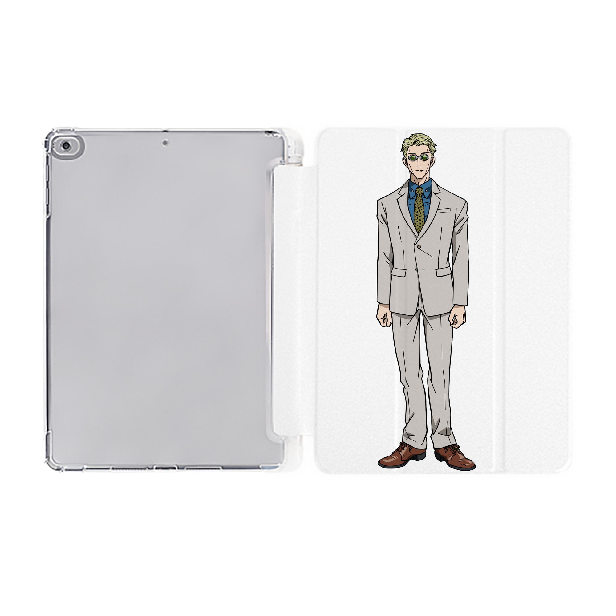 （画像用） 呪術廻戦 Jujutsu Kaisen IPad ケース ペン収納付き 三つ折りスタンド PUレザー×シリコン 対応機種9.5/10.5/10.9インチ